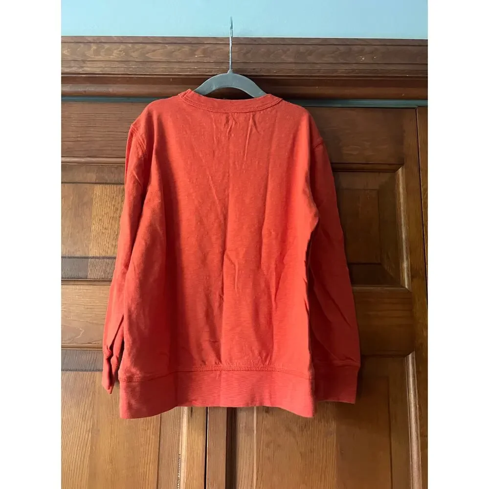 GAP Kids Boy's Tie Dye Lightweight T-Shirt Long Sleeve Orange/Navy Blue Size S